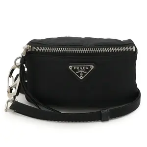 Pre-owned PRADA Nylon Small Leather Goods Triangle Logo Leather Multi Pouch