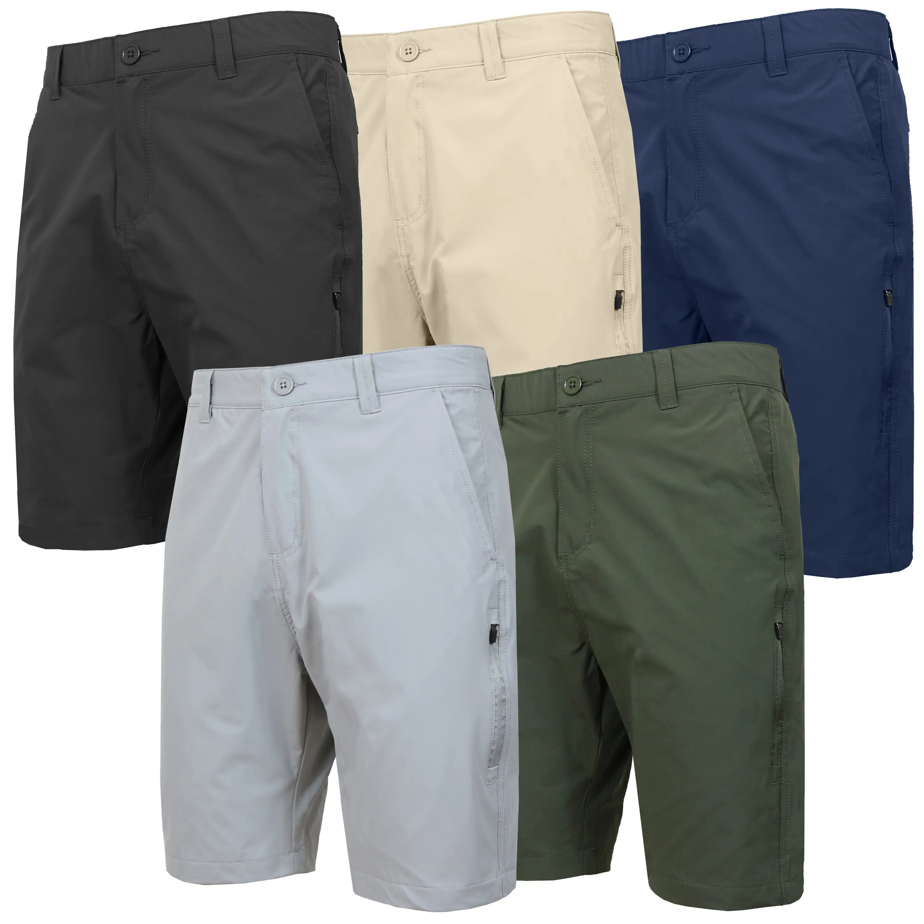 Men’s 6-Pocket Quick Dry Moisture Wicking Utility Zipper Cargo Pocket Golf Shorts (30-42) (Size up for a Comfortable Modern Fit)