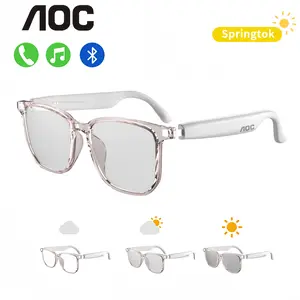 AOC ACN4511 Bluetooth Audio Smart Glasses with Photochromic Lenses That Darken in Sunlight, Surround Sound and Microphone, Supports Music & Calls, Perfect for Office, Driving & Outdoors, Ideal Gift for Men & Women