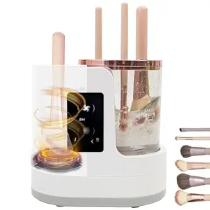 Electric Makeup Brush Cleaner-Multi-Functional Makeup Brush Cleaner Machine with Timer, Automatic Cosmetic Brush Cleaner with Makeup Brush Dryer