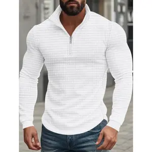 Men's sports zipper hooded sweatshirt with small checkered pattern, comfortable knitted fabric, ideal choice for outdoor activities and daily wear, autumn clothingRAIMENTRY