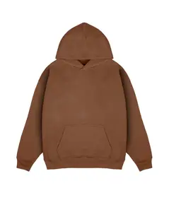 Brooklyn Cloth Heavy Weight Pullover Hoodie for Men, 320GSM Fleece Hoodie, Oversized Drop Shoulder Fit, Solid Brown Casual Streetwear Hoodie