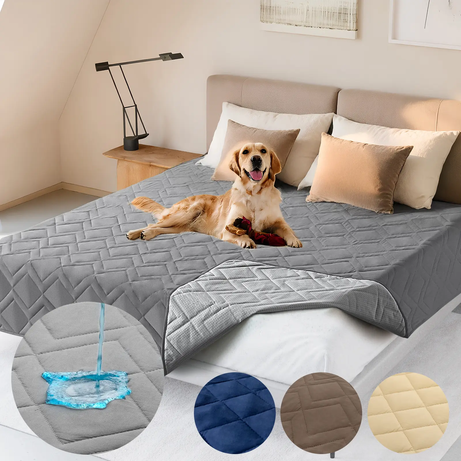 Moonsea Waterproof Pet Blanket with Non-Slip Bottom for Dogs Cats, Scratch Proof Washable Versatile Soft Bed Sofa Couch Cover Furniture Protector for Home & Pet Owners, Portable Lightweight Outdoor Dog Pads, All Seasons Use Bedding #DealsForYouDays