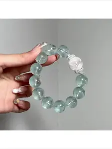 Hylemi Dainty Simulated Aquamarine Bracelet, Snowflake Phantom Faux Crystal Beaded Jewelry for Women