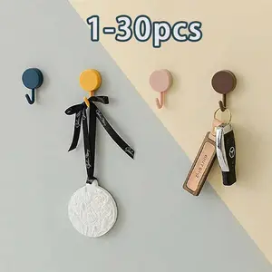 Self-Adhesive Waterproof Towel Hook, Key Holder & Clothes Hanger, Ideal for Bathroom Bedroom Entrance Door, Durable Practical Design, Adhesive Shower Hooks, Self Adhesive Hooks