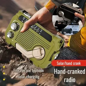 Emergency Weather Alert Radio Hand Crank Radio Emergency Weather Radio Portable Power Bank Usb/Solar/Hand Crank Charging, Bluetooth Loud Volume