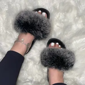 Fluffy sandals slides furry fuzzy slides