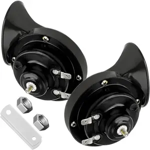 2 Loud Car Horn, 12V Waterproof Snail Electric Horn, 300DB High Tone Horns Replaces for Cars, SUVs, Trucks, Motorcycles, Electric Cars, Universal Car Accessories (Black)