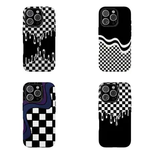 Y2K Checkerboard Drip Phone Case,for iPhone 17 16 15 14 13 12 11 Pro Max X XS for Samsung S21–S26 Plus Ultra,Gifts For Fans, Phone Accessories