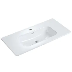 BB0436Y301, Integrated white ceramic basin, drain assembly NOT included