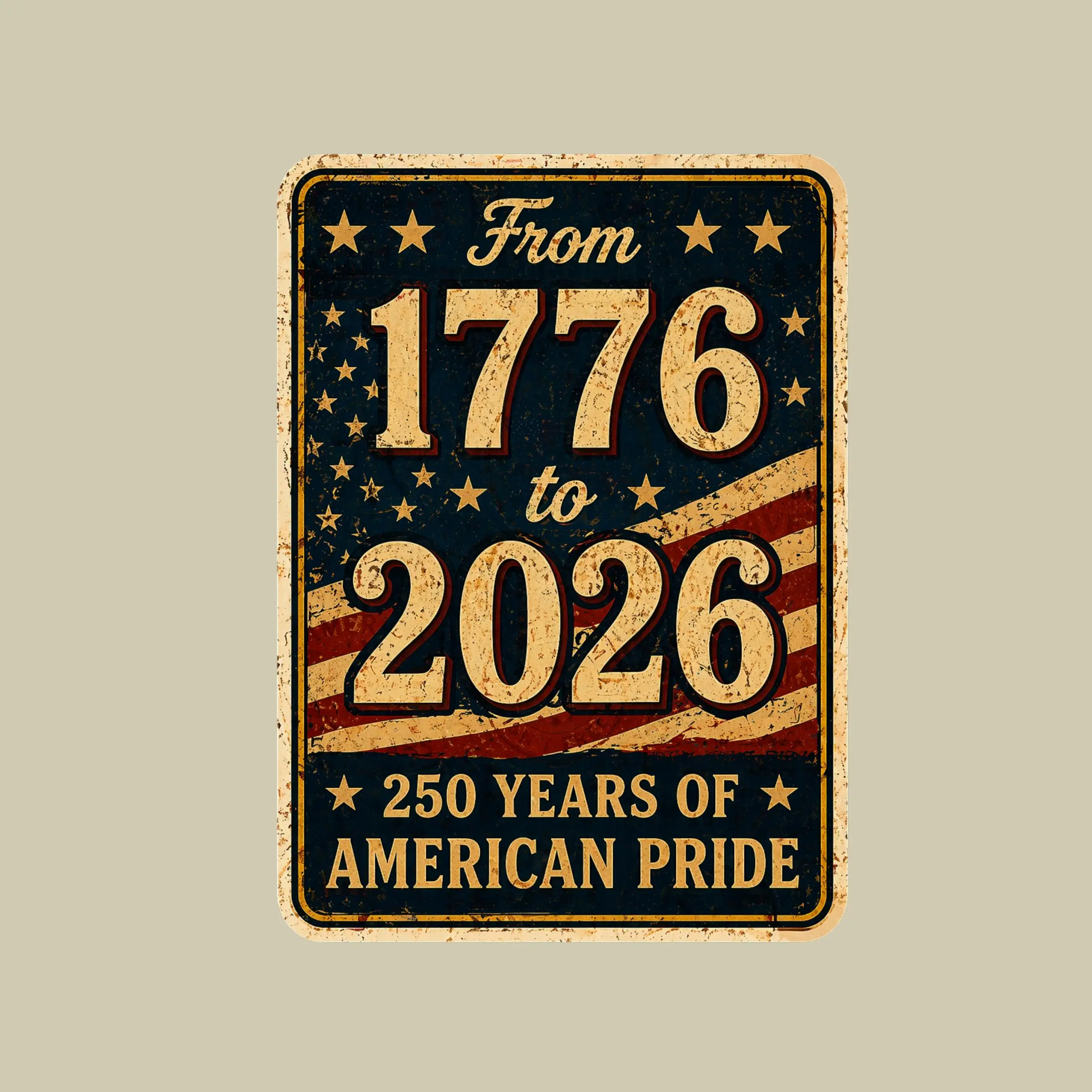 From 1776 To 2026 Sticker, America 250 Years Patriotic Vintage Decal Laptop Car Bottle Gift