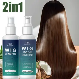 LuxKalla Wig Care Set – Wig Shampoo + Leave-in Conditioner 100ml | Clean, Hydrate & Detangle Wigs, Soft & Frizz-Free