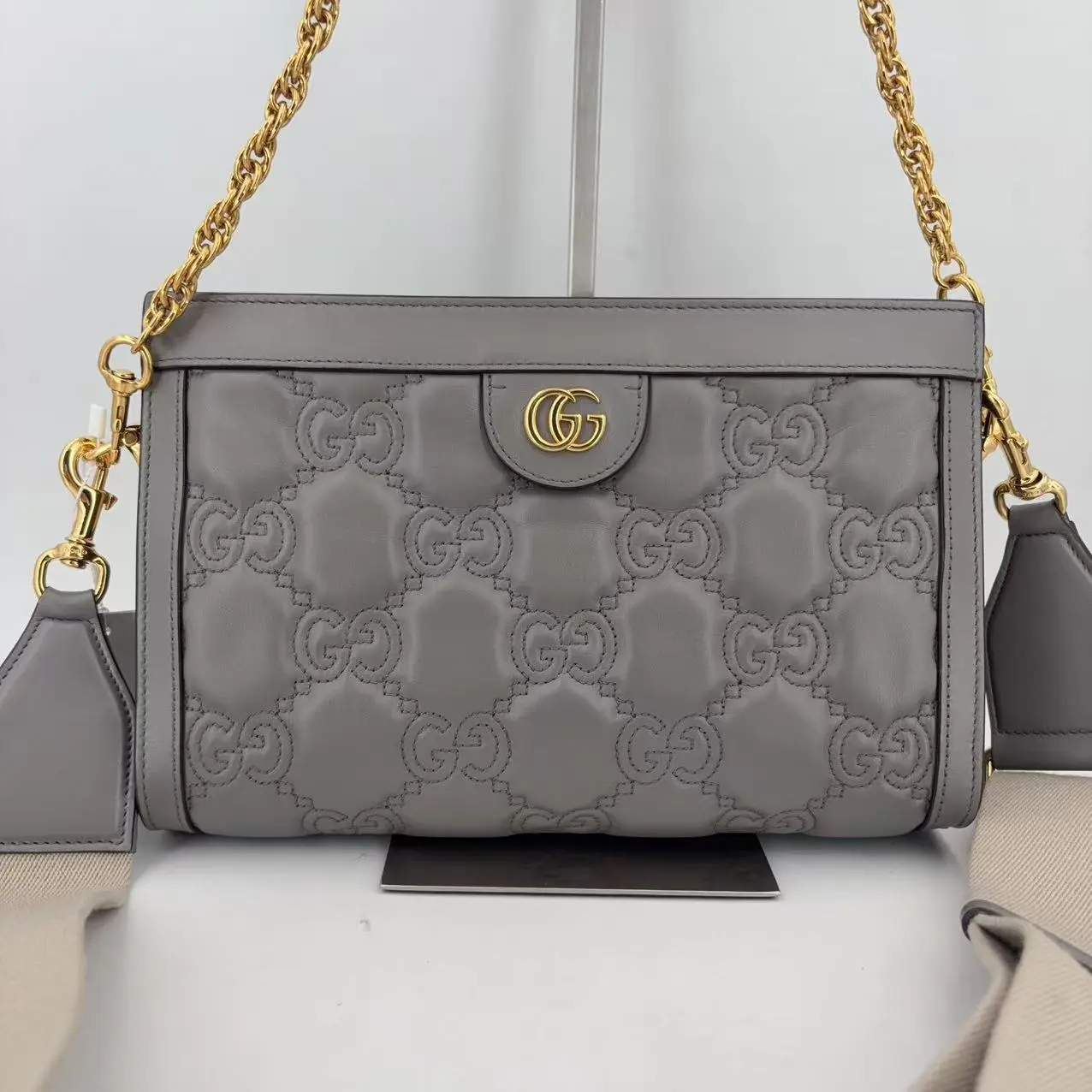 Pre-owned GUCCI Leather Crossbody Bags Monogram Ophidia Shoulder Bags