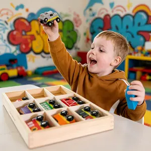 Wooden Magnetic Train Cars – 8-Piece Set