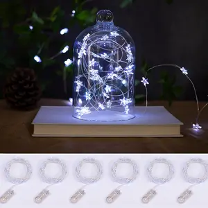 6 Packs 6.6ft 20 LEDs Star Fairy Lights Battery Operated,Mini Star String Lights,Waterproof Twinkle Starry Light for DIY Bottle Table Christmas Ramadan Wedding Halloween Decor,Cool White