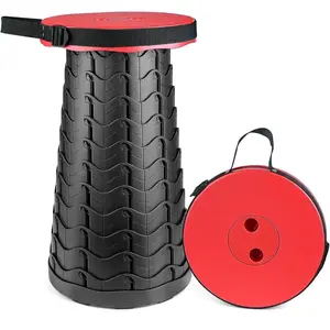 Ultra Portable Folding Stool Heavy Duty 400 Lbs Capacity Retractable Adjustable Seat for Outdoor Indoor Use Camping Fishing Concert Compact Lightweight Design