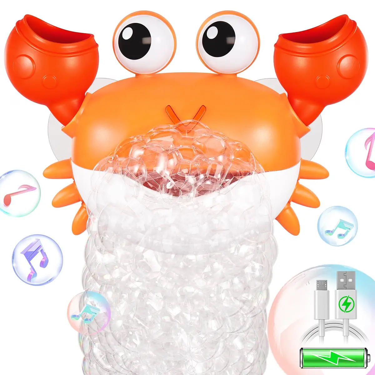 2024 Upgraded Crab Bubble Maker, Rechargeable Plastic Bubble Machine Pool Toys, Blow Bubbles with Children's Songs, Fun Bubble Toys for kids Pool Toy,