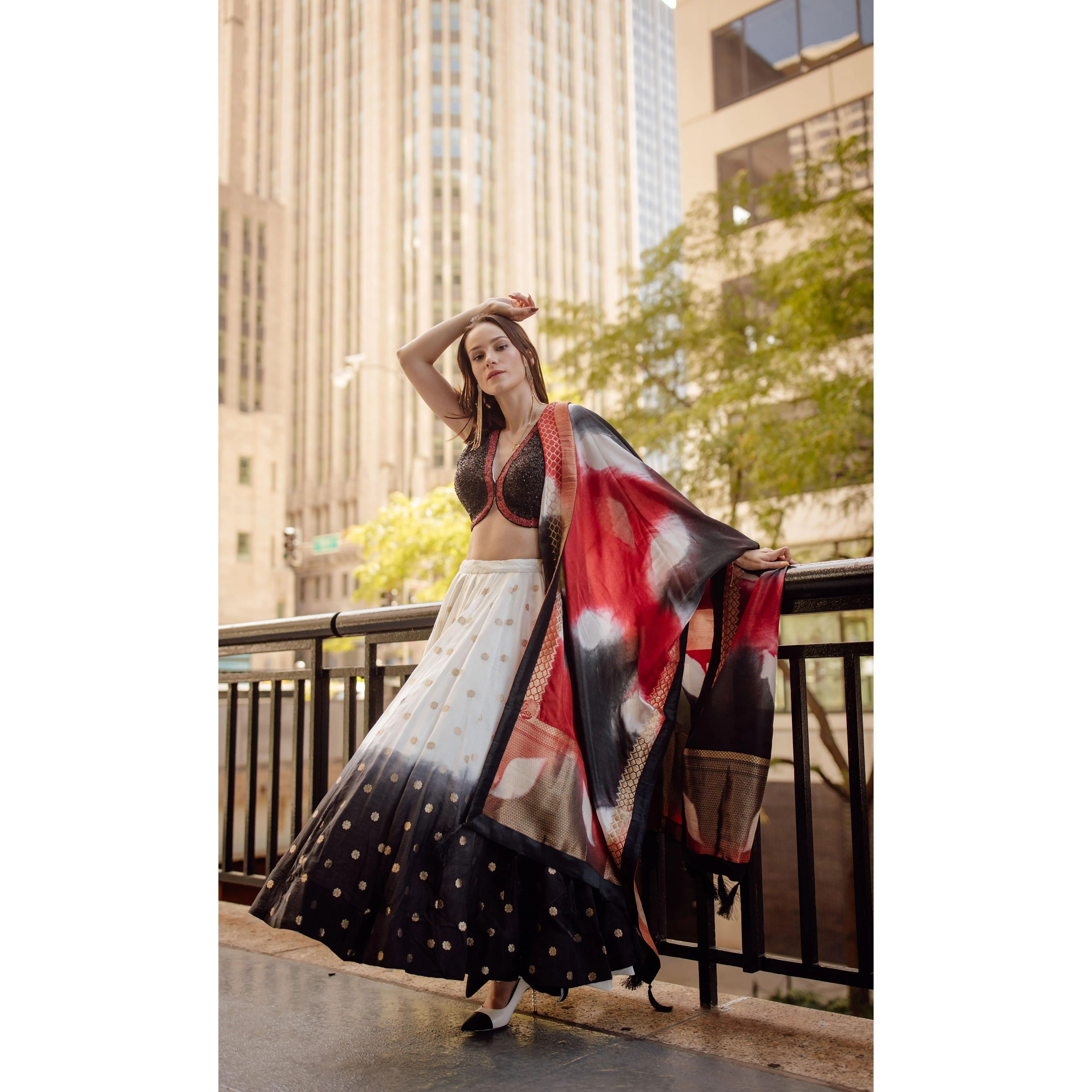 Nila Lehenga Choli Set with Heavily Embroidered Blouse