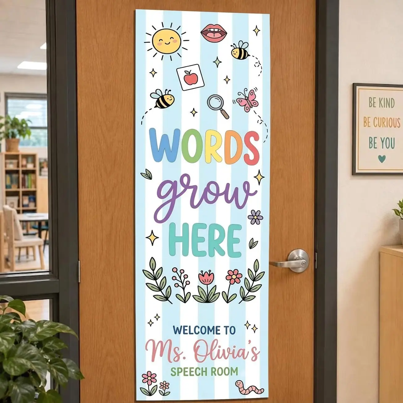 Personalized Speech Therapy  Door Tapestry: Custom SLP Classroom Welcome Banner