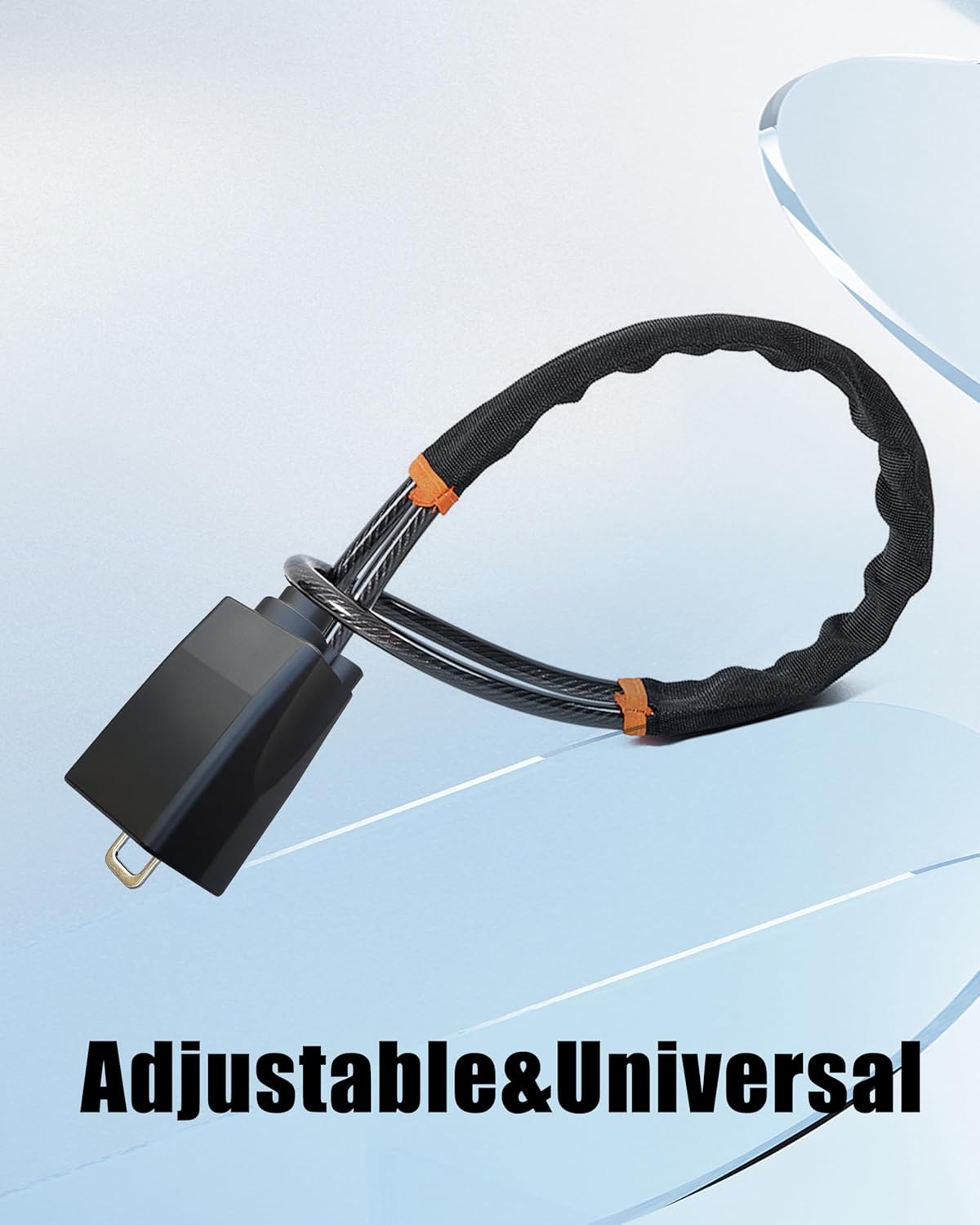 Car Steering Wheel Lock, 2 Pack Anti Theft Car Device with Max 17” Locking Length, Thickened Steel Wire, and Fine Stitched Edges, 3 Keys Included, Easy to Store, Fits Most Vehicles, SUVs