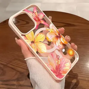 Premium Magnetic Phone Cases for iPhone11/12/13/14/15/16//17/Air/promax/Plus Pink floral arrangement y2k cased MagSafe Ready, Anti-Fall, Springtok and Ultra-Thin Design | Perfect for Everyday Use Protector Screen Protector Aesthetic Resistance