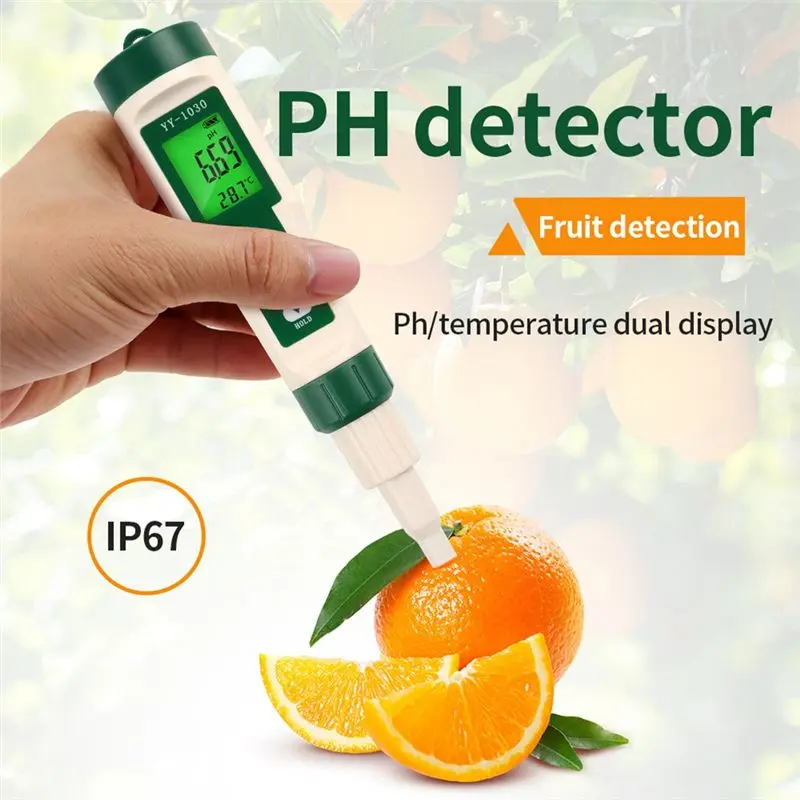 Professional Food pH Meter with Temperature Sensor, High Accuracy Acidity Tester 0.00-14.00 pH Digital pH Tester for Brewing, Cheese, Meat, Canning, Dough, Fermented Food and Soil Testing
