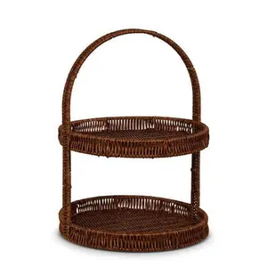 16.75” Natural Tiered Tray Decor