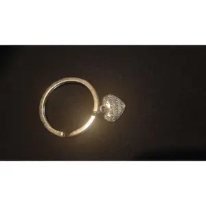 Love You Ring with Heart Charm and Silver Finish
