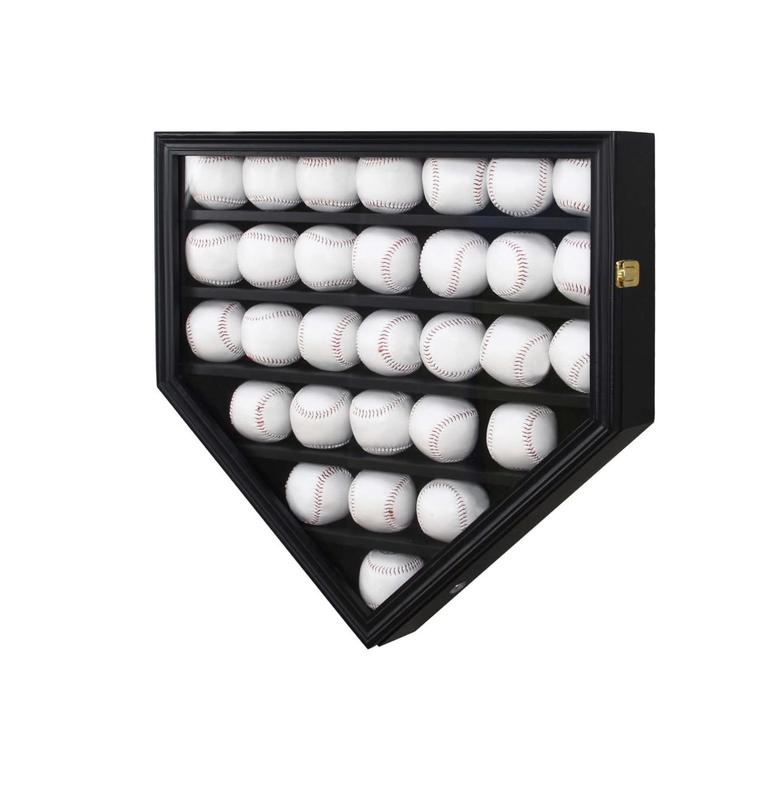 Baseball Display Frame Case Baseball Shadow Box Wall Cabinet Baseball ...