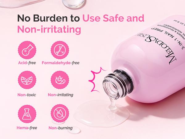 MelodySusie Nail Dehydrator and Primer, 3-in-1 HEMA-Free Acid-free Nourishing Nail Prep for Nail Thickening Solutions Acrylic & Gel Nails