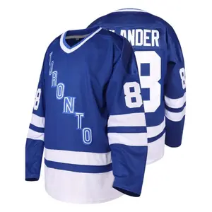 Men's Blue Ice Hockey Jersey V-Neck Long Sleeve Stitched Letter & Number All-Season Comfort Perfect for Halloween Christmas Outdoor Activities Party Attire Sporty Design Durable Sportswear Team Sports Apparel Sizes S-3XL