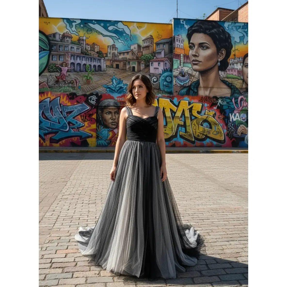 Rayna Black and Ivory Wedding Dress by Brides & Tailor