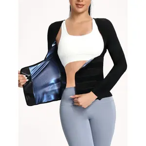 Women's Solid Long Sleeve Sauna T-shirt, Sports Shapewear Top Gym Tops, Athletic Compression Shirts, Gym Tees for Workout Gym Exercise Yoga Fitness, Gym Exercise Activewear, Women Spring & Fall Sports ClothingRAIMENTRY