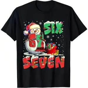 Funny Six Seven 67 Meme 6 7 Snowman Christmas  T-Shirt,Christmas, Thanksgiving, Children's Pure Cotton Tops, 67 Shirt