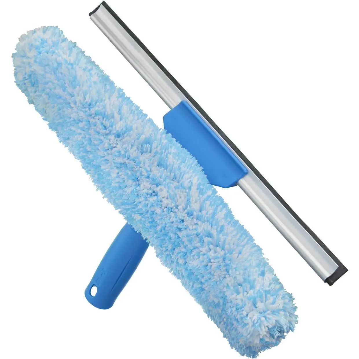 Versatile Streak-Free Professional Handheld 2-in-1 Window Squeegee Cleaner - 14in Blade, Microfiber Sleeve, Extendable Pole Squeegees for Commercial & Residential Home Care Supplies