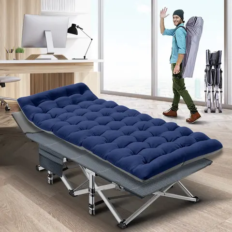 Lilypelle XL Oversized Camping Cot with Thick Easy-Remove Pad - Heavy-Duty Double-Layered Oxford, Double-Sided, Max Load 900LBS (350 LB and Above), Portable Foldable Home Outdoor Furniture, Camping Furniture, Carrybag Included familyfun
