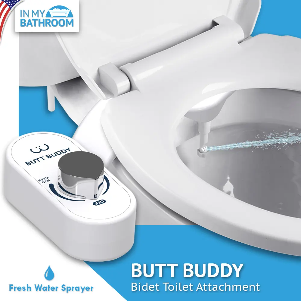 BUTT BUDDY - Bidet Toilet Seat Attachment & Fresh Water Sprayer (Universal Fit & Non-Electric | Self-Cleaning Nozzle & Adjustable Pressure Control)