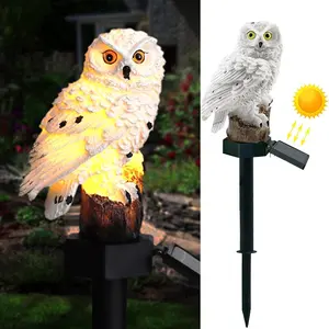 Owl Figure Solar LED Lights, Resin Garden Waterproof Decorations, Stake for Outdoor Yard, Patio, Lawn, Bird Repellent, Gift for Women, Owl Lovers