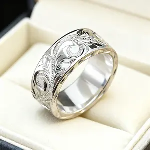 White Gold Plated Cubic Zirconia Fashion Vine Pattern Statement Ring for Men/Women Daily Wear Party Holiday Anniversary Love Jewelry Gift Bridal Engagement Ring Teardrop Bridal Rings