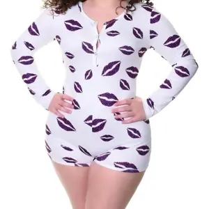 NewPurple kisses short Cotton Cute Loungewear Pajama Nightwear Soft Womenswear Silky Spandex Stretchy prettygirlloungeset
