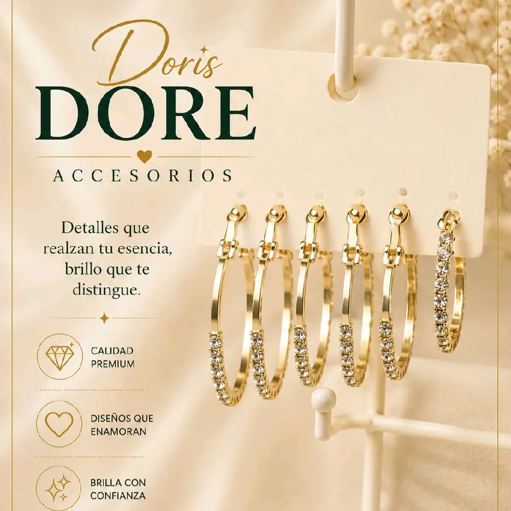 Doris DORE Crystal Hoops