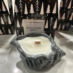 Concrete Sea Shell Candle/Trinket Holder