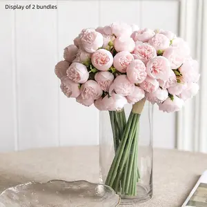 Artificial Peony Flower Bouquet, 2 Counts Faux Flower Bouquet, Decorative Flowers for Home Party Wedding Anniversary Festival, Ornaments