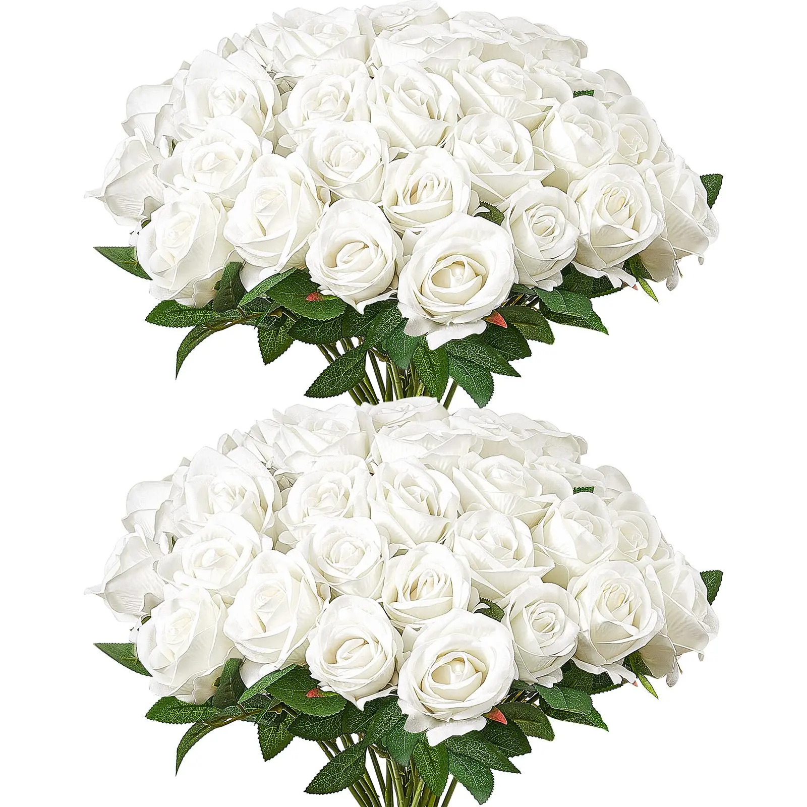 【SummerFinds】VEVOR Artificial Flowers, 60 pcs Real Looking White Foam Fake Roses Bulk, White Faux Bridal Shower with Stems for DIY Wedding Bouquets, Home Centerpieces Arrangements, Party Tables Decorations