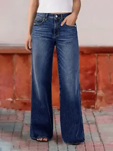 New Women's Straight Leg Jeans, Casual Trendy Style, High-Quality Stretch Comfortable Denim Fabric, Perfect for Daily Wear