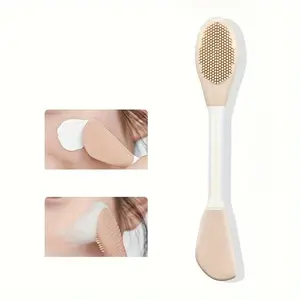 Double-Head Silicone Mask Brush Cleaning Pore Cleansing Brush Mud Film Applicator Face Mask Brush Beauty Makeup Tool Facial Pore Cleaner