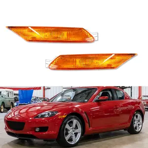 2PCS Amber Lens Front Side Marker lamps Lights For 2004 2005 2006 2007 2008 Mazda RX-8 RX8,Replace OEM F151-51-120E, F151-51-130E