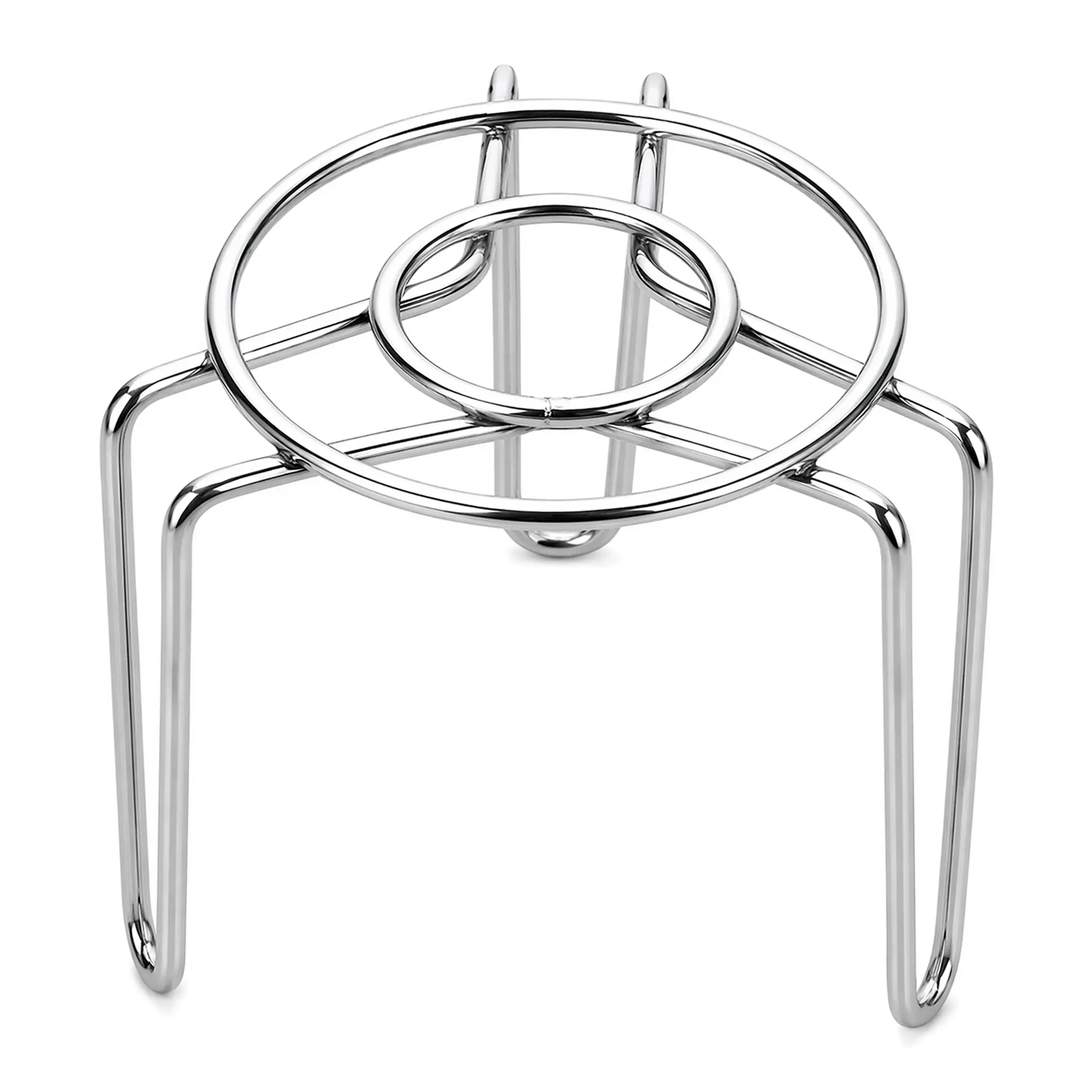 Stainless Steel Lightweight Mini Round Trivet with High-Low Ft, Heat-Resistant Elevated Steam Stand for Egg Cooking, Space-Saving Stackable Kitchen Cooling Rack Insert for Small Pots, Instant Pot Accessories
