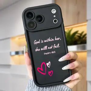 Heartfelt Scripture Compatible iPhone 16 16e 15 17 Air 14 13 12 11 Pro Max Plus X XS Rugged Durable Shockproof Anti-Scratch Soft Silicone Case with Precision Fit Non-Slip Texture