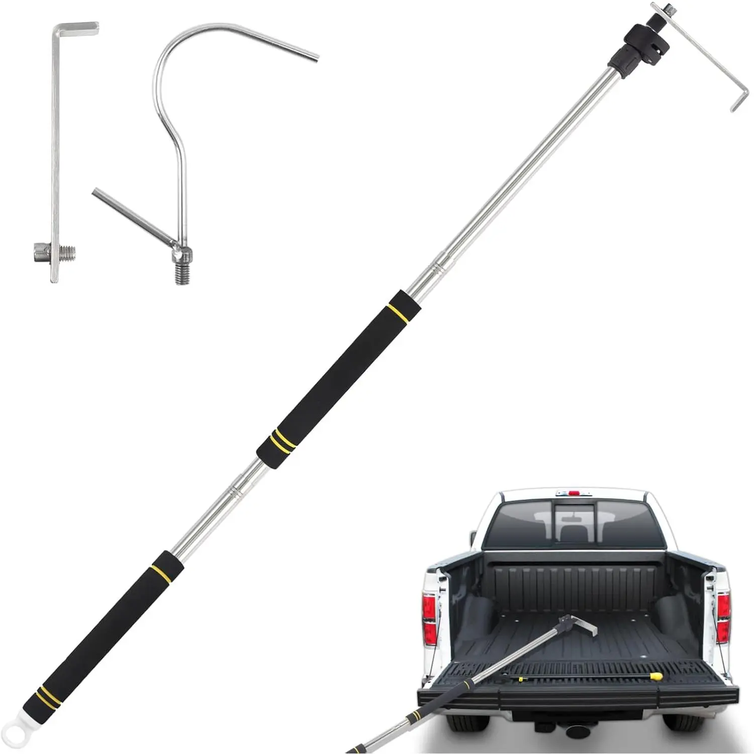Adjustable 34-70in Wear-Resistant Cargo Grabber Reach Retriever Tool, with Complimentary Storage Bag - Professional Vehicle & Bed Reach Tool for Efficient Pickup